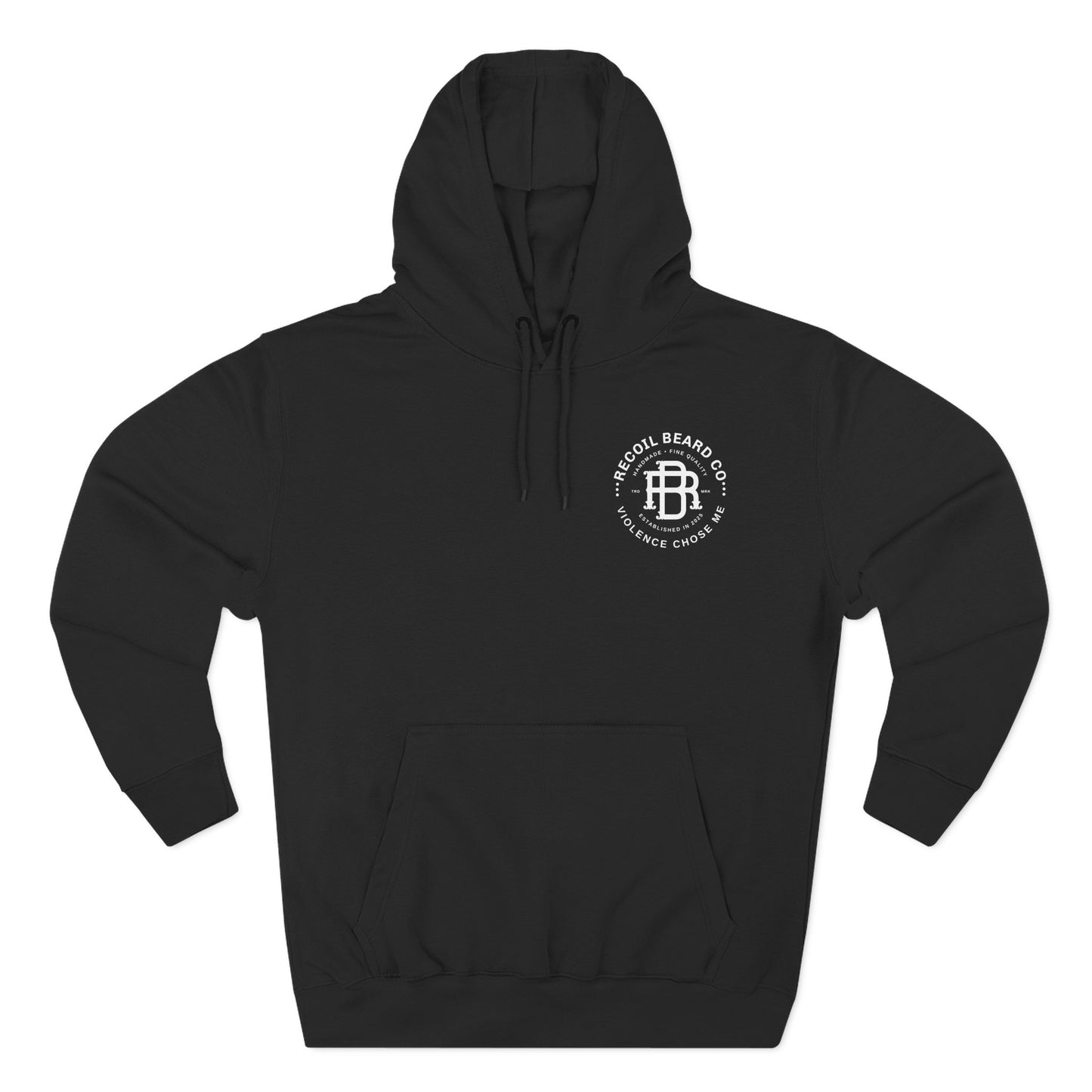 Recoil Beard Co. Fleece Hoodie — 'Violence Chose Me' Logo Pullover