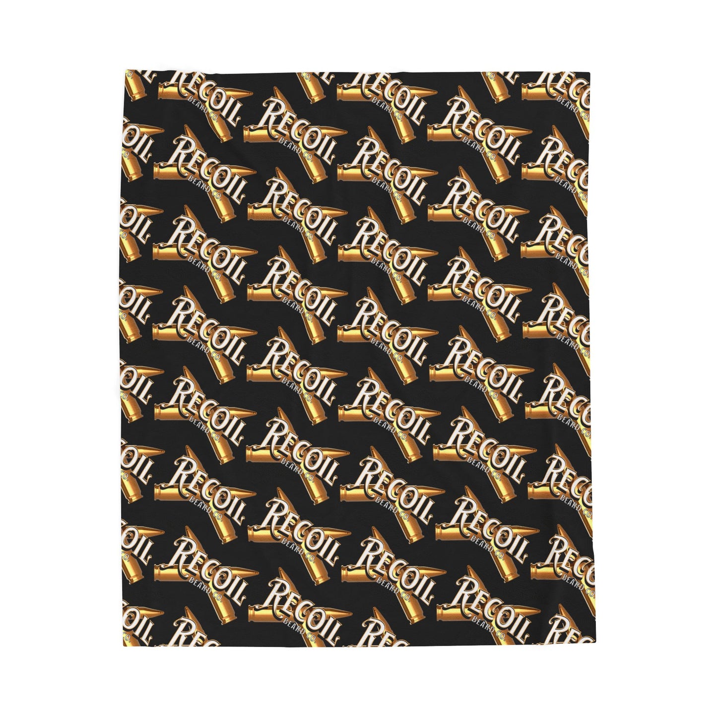 Plush Blanket — Black & Gold 'Recoil Beard' Pattern Velveteen Throw