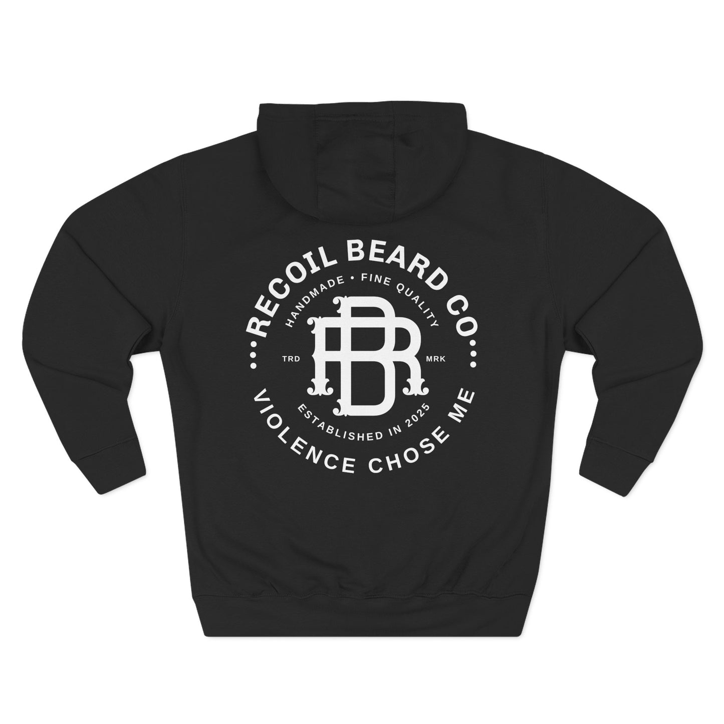 Recoil Beard Co. Fleece Hoodie — 'Violence Chose Me' Logo Pullover